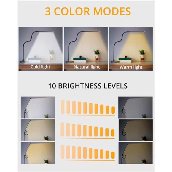 LED Desk Lamp, Swing Arm Architect Task Lamp with Long Flexible Gooseneck - Picture 3 of 7